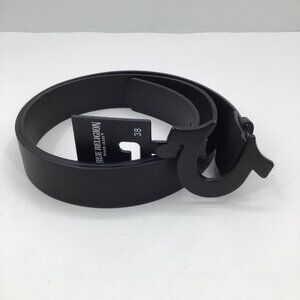NWT Trending Mens 38 True Religion Black Leather Horseshoe Belt Streetwear Urban